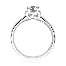 Bague lettre Z en or blanc et diamant 0.25ct | Gemperles