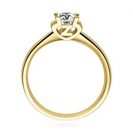 Bague lettre Z en or jaune et diamant 0.25ct | Gemperles