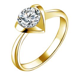 Bague Solitaire Coeur Majestueux - Or Jaune & Diamant | Gemperles