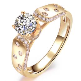 Bague Fiançaille Solitaire Or jaune. Diamants 0.80ct