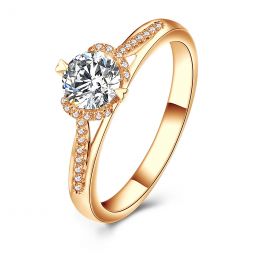 Bague Solitaire Amélia - Or Jaune 0.45ct & Diamant Central 0.35ct | Gemperles