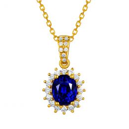 Pendentif Or jaune diamants et saphir 1.50cts