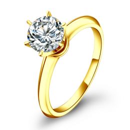 Solitaire en diamant taille brillant - Monture or jaune Timeless