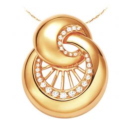 Pendentif coquillage or jaune - Tenue légère et arrondis parfaits
