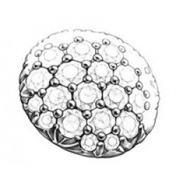 Pendentif en forme de noeuf - or blanc, diamants, perle blanche