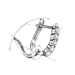 Boucles d'oreilles dormeuses diamantées - Perles d'Australie, or blanc