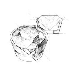 Alliance Homme. Or blanc. Diamant 0.007ct