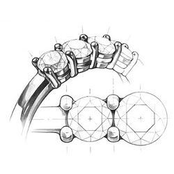 Alliance Ondulée Élysée - En Or Blanc et Diamants Sertis | Gemperles