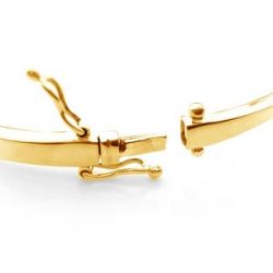Bracelet jonc rigide or jaune - Diamants pavés - 2 perles de Tahiti