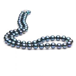Collier perle de culture noire d'eau douce chine