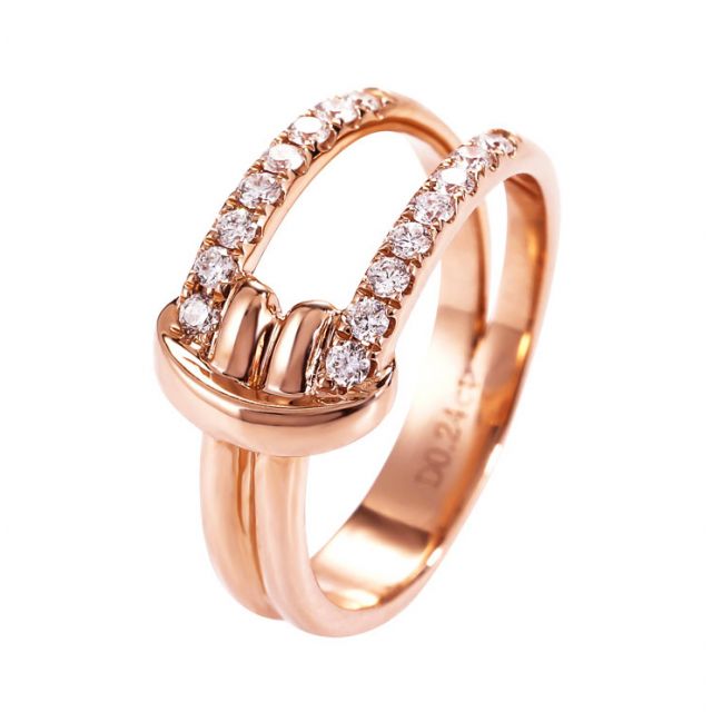 Bague Noeud Marin Or rose, Diamants | Gemperles