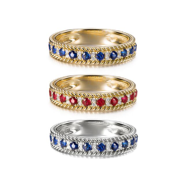 Bague saphir - Tempietto - Or jaune, diamant, saphir