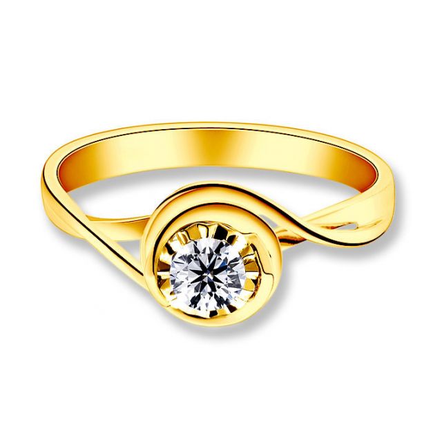 Solitaire bague ensorcelée - Diamant 0.15 carat - Or jaune 750/1000 | Gemperles