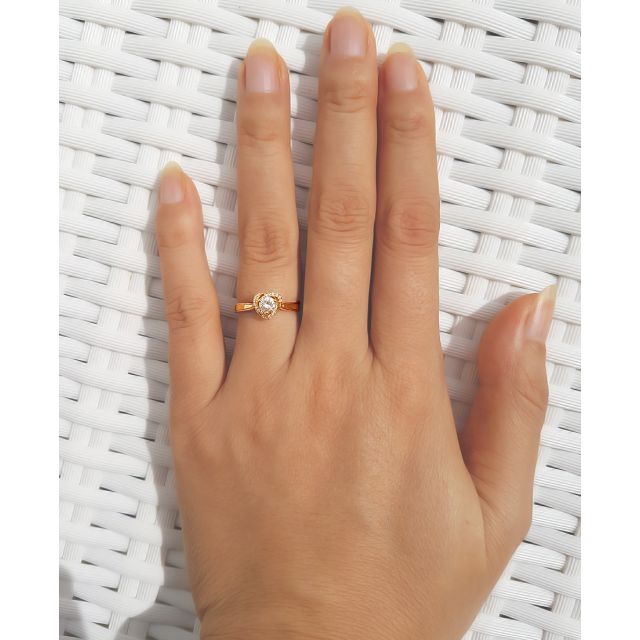 Solitaire Mon Coeur de Rose - Bague Or Jaune & Diamants | Gemperles