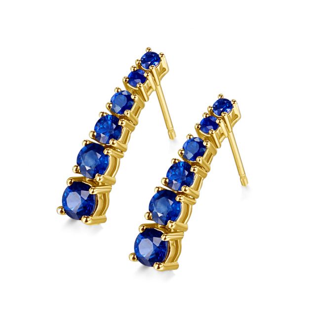 Boucle oreille Montecristo blue - Saphir, or jaune