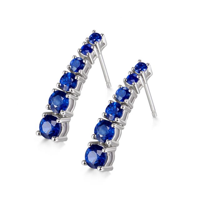 Boucle oreille Montecristo blue - Saphir, or blanc