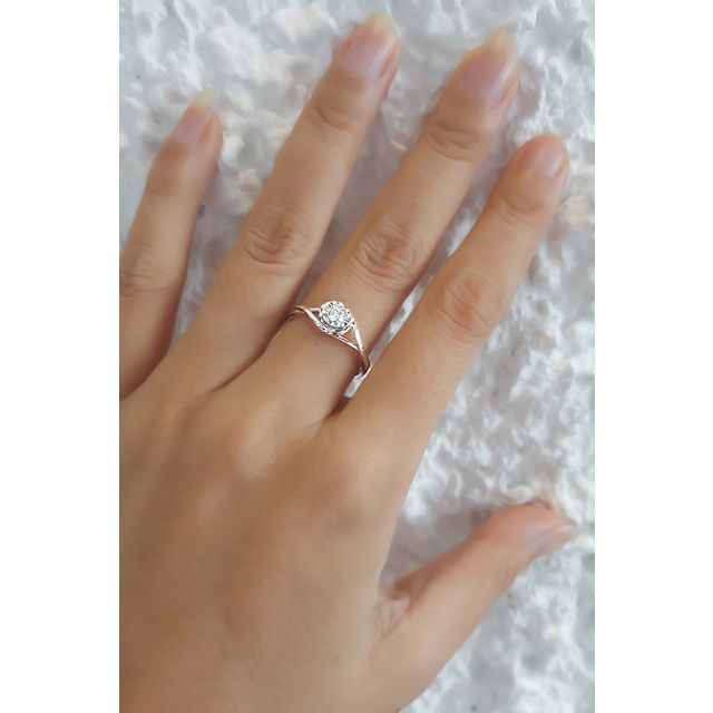 Solitaire anneau ensorcelé - Or blanc 18cts et diamant 0.15ct | Gemperles