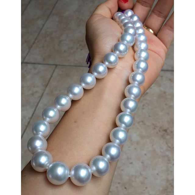 Collier perles des mers du sud blanches - Perle Australie 12/14mm