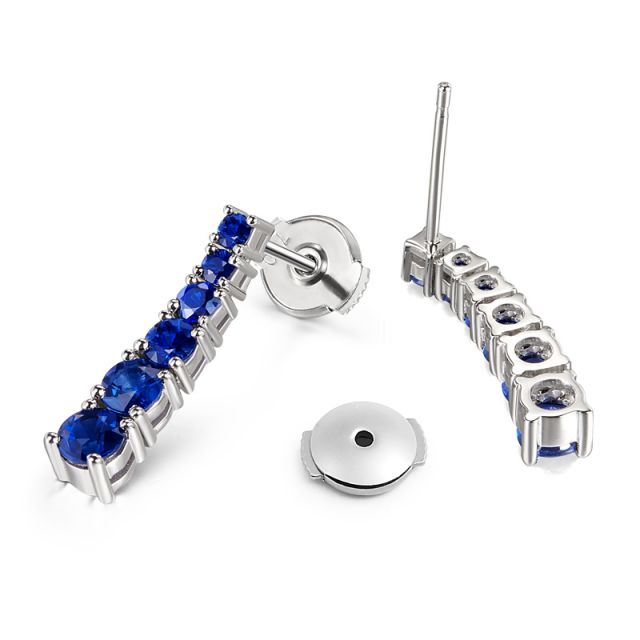 Boucle oreille Montecristo blue - Saphir, or blanc