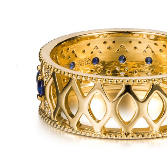 Bague saphir Palais Farnese - Or jaune, saphir & diamant