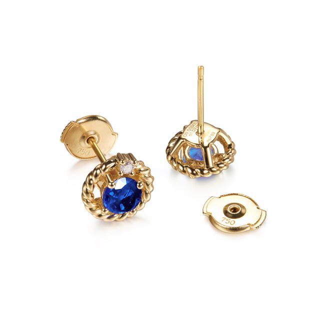 Boucle d oreille Saphir, Diamant & or jaune - Tempietto