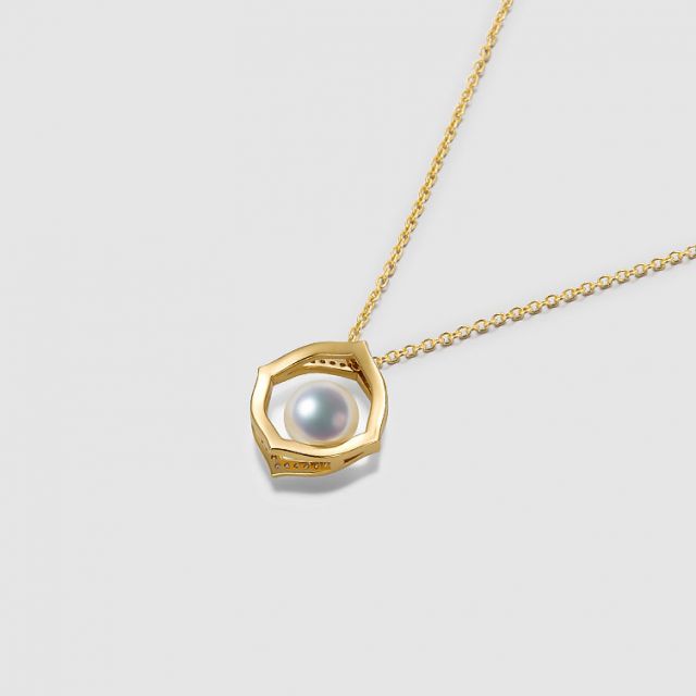 Pendentif or jaune perle culture Akoya, Diamant - Coco Chanel