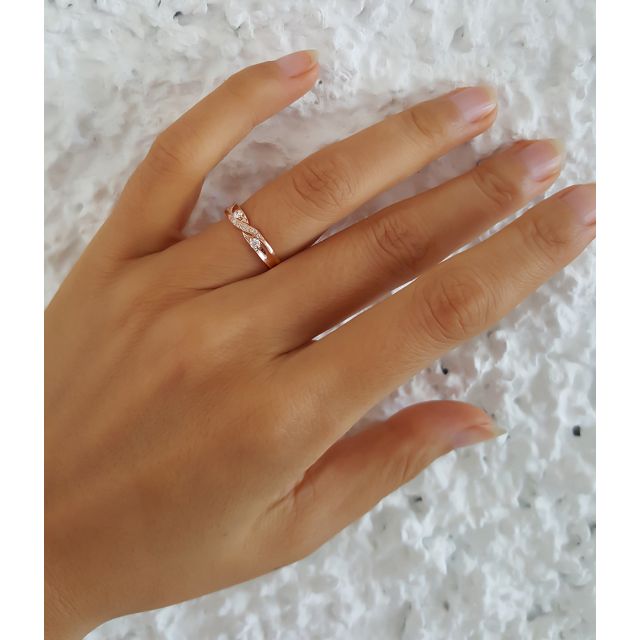 Alliance mariage diamants or rose Femme | Constance