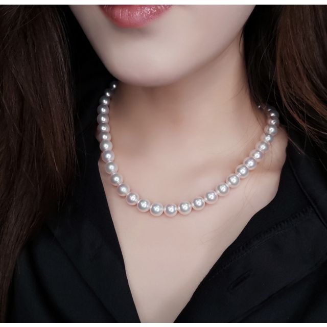 Collier perles fines Akoya - Haute joaillerie - Perle Japon - 8.5/9mm