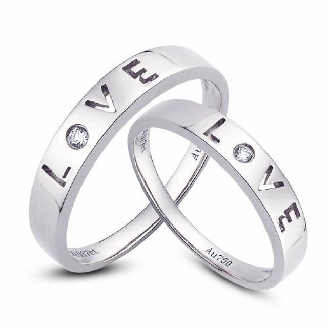 Alliances Love - Alliances Duo d'or blanc - Diamants