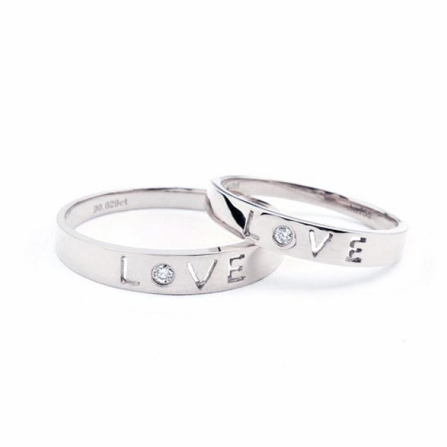 Alliances Love - Alliances Duo d'or blanc - Diamants