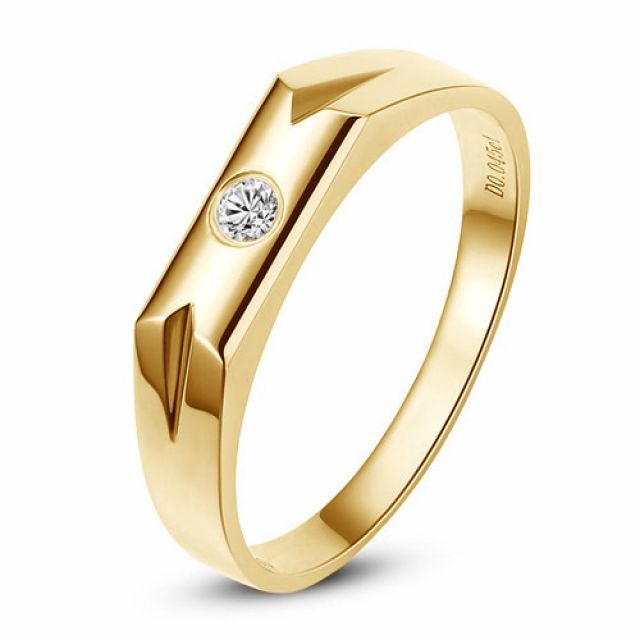 Alliance Femme. Or jaune. Diamant 0.032ct