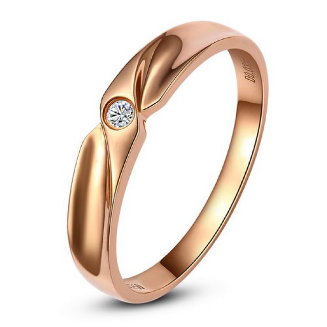 Alliance originale or rose - Alliance Femme - Diamant