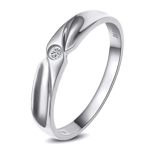 Alliance originale or blanc - Alliance Homme - Diamant