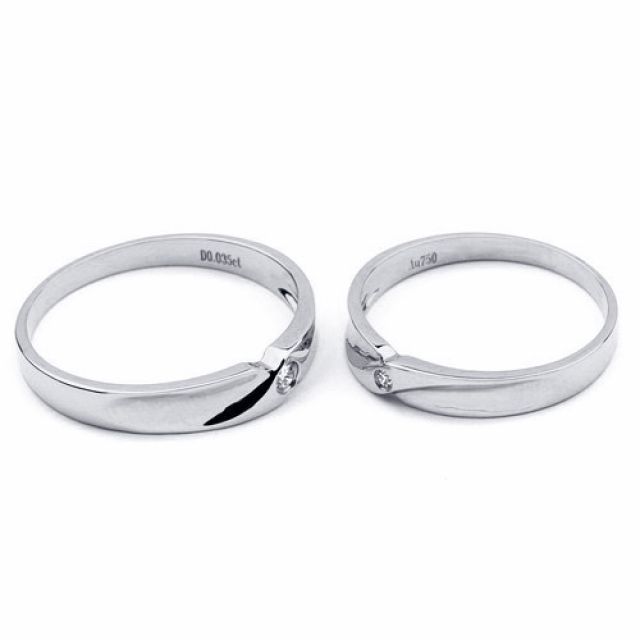 Alliance originale or blanc - Alliance Couple - Diamant