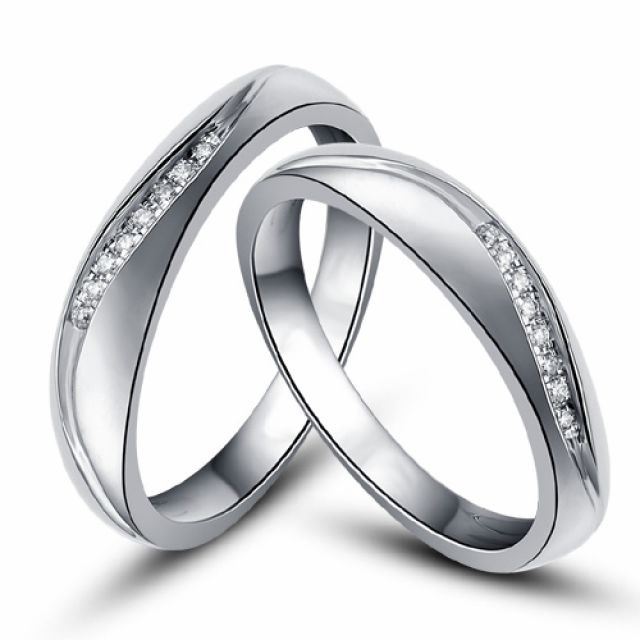 Alliances or mariage - Alliances diamants - Or blanc, Couple