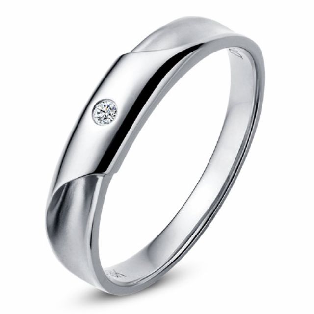 Alliance Homme - Or blanc - Diamant 0.045ct | Lucas