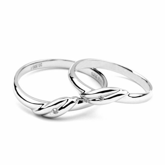 Bijou alliance mariage - Alliance Femme - Or blanc - Diamant