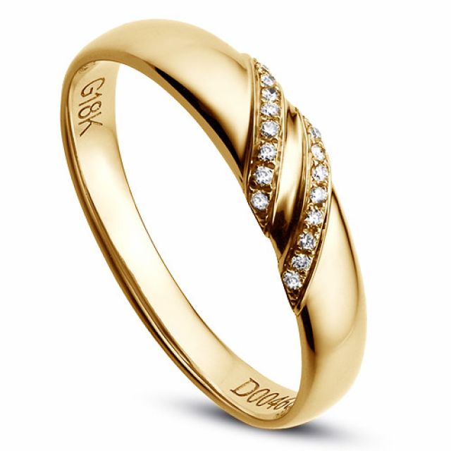 Alliance de Mariage Femme Héloïse - Or Jaune & Diamants | Gemperles