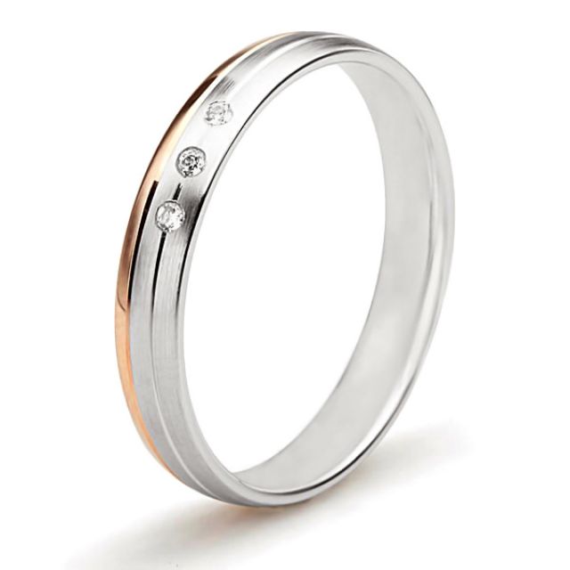 Alliance 2 ors liés - Bague créative pour Femme - Diamants clos