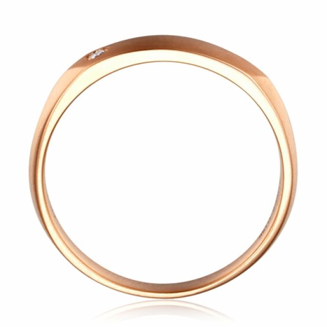 Alliance homme taillée en oblique - Or rose 750/1000, Diamant | Gabriel