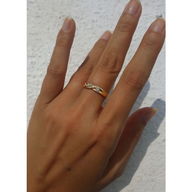 Alliance mariage diamants or jaune. Femme | Hortense