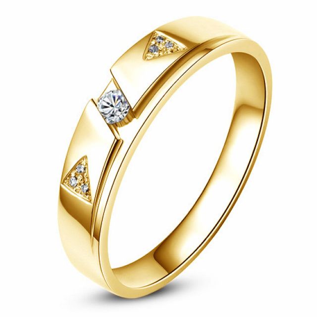 Alliance diamants - Or jaune - Alliance Femme