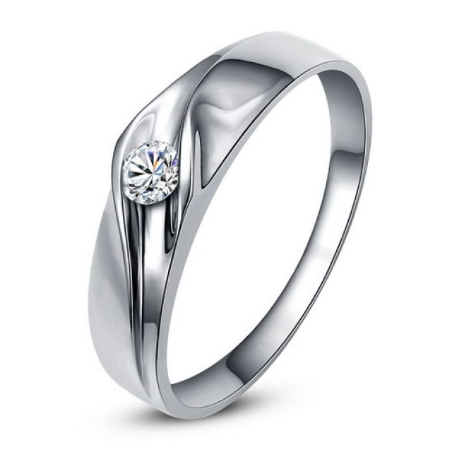 Alliance de fiançaille - Alliance or blanc pour Femme - Diamant