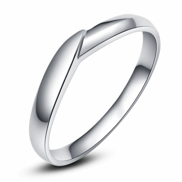 Alliance de mariage homme - Or blanc - Diamant