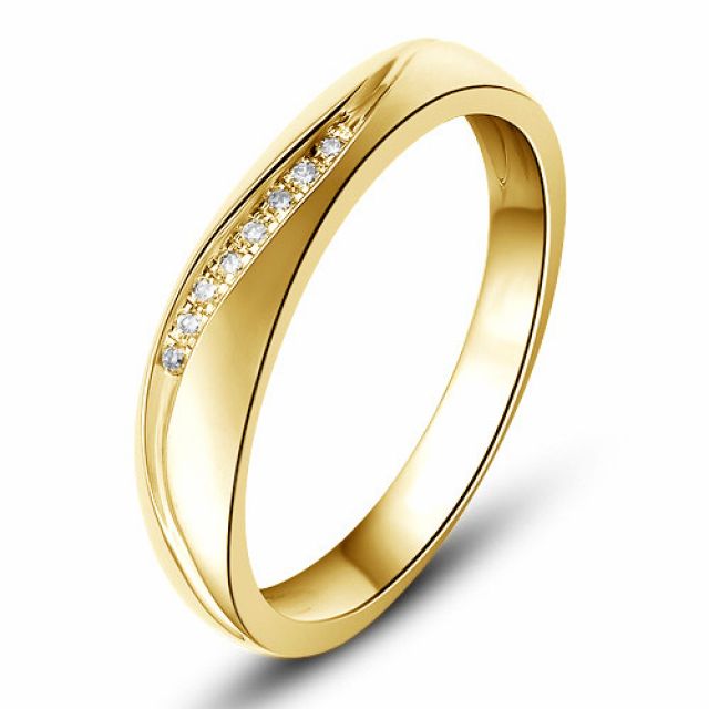 Alliance or mariage - Alliance diamants - Or jaune, Homme