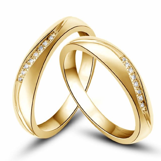 Alliances or mariage - Alliances diamants - Or jaune, Couple