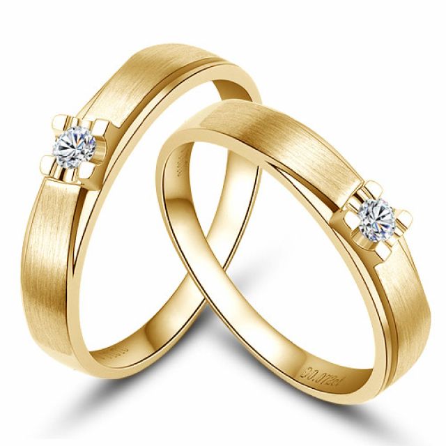 Alliances solitaires or - Alliances Duo - Or jaune - Diamants