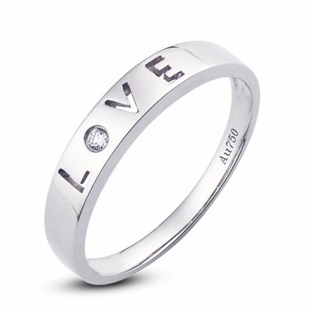 Alliance Love - Alliance homme or blanc - Diamant