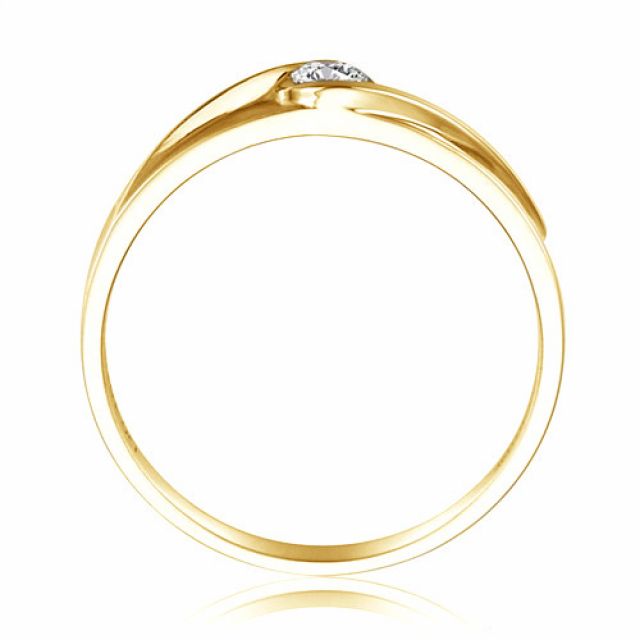 Alliance solitaire ajouré - Alliance Homme diamant or jaune