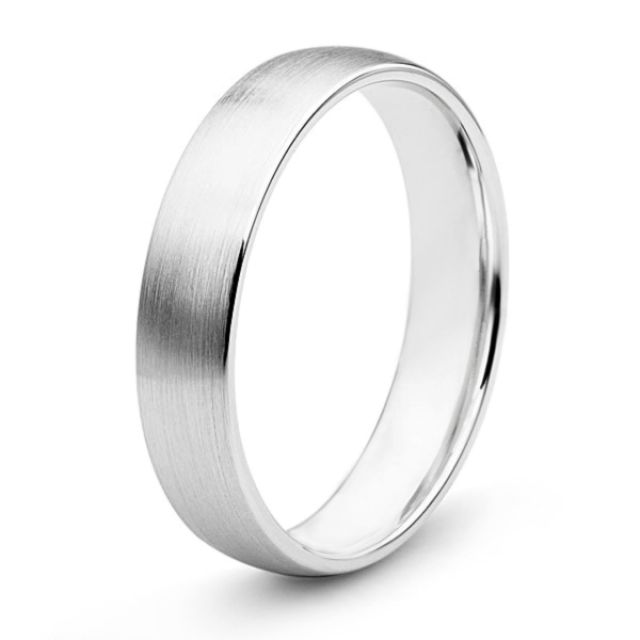 Alliance diamant or blanc - Lignes pures - Homme